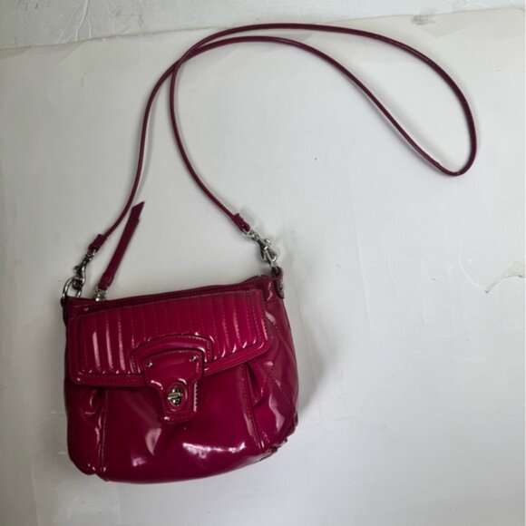 COACH Poppy Mini Willis Quilted Patent Leather Bag Crossbody Shoulder Turnlock - Picture 9 of 16